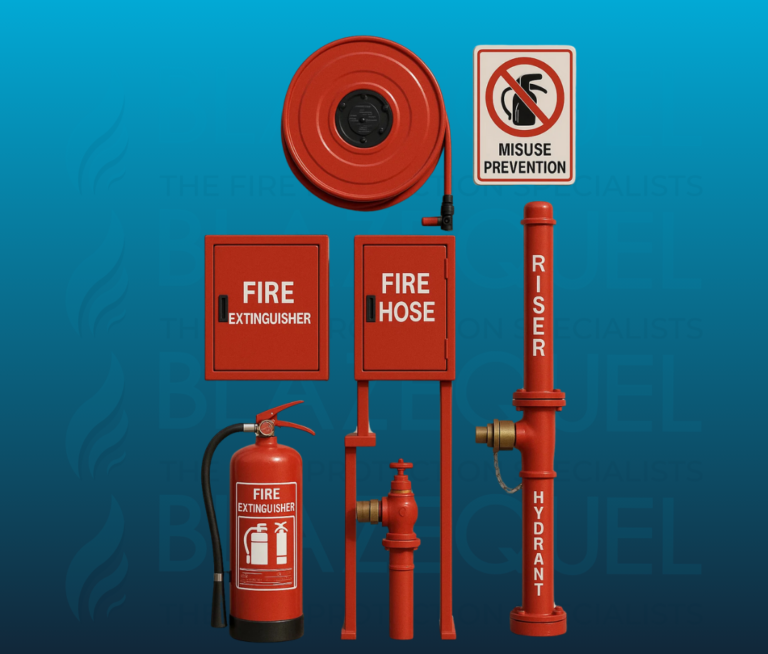Different types of fire fighting equipment